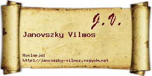 Janovszky Vilmos névjegykártya